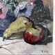 Table 1900 "Anemones and Fruits" signed J. Uhli