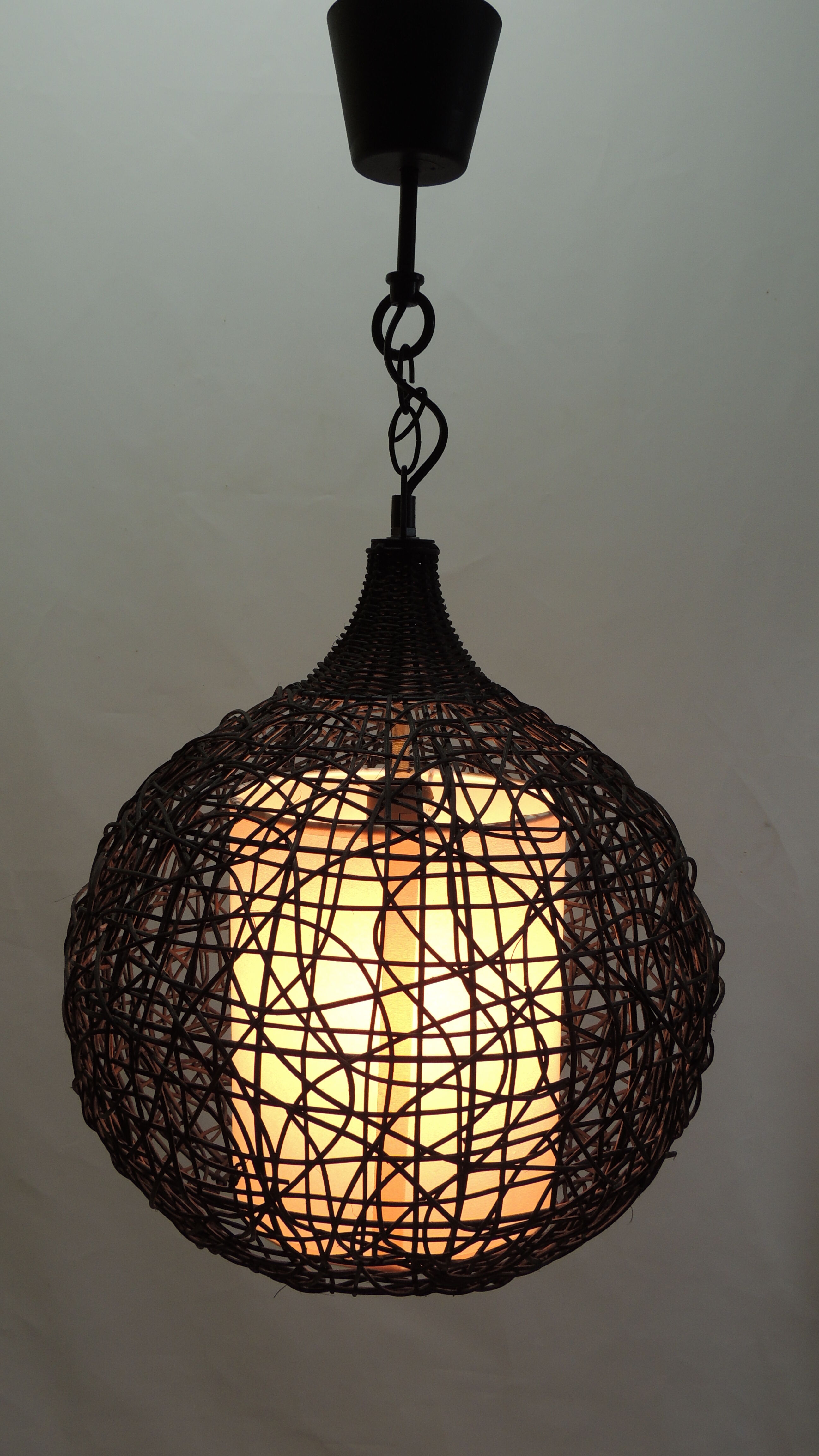 Brown rattan pendant lamp