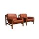 Set brutalist, Brazilian style leather lounge chairs, 1960s