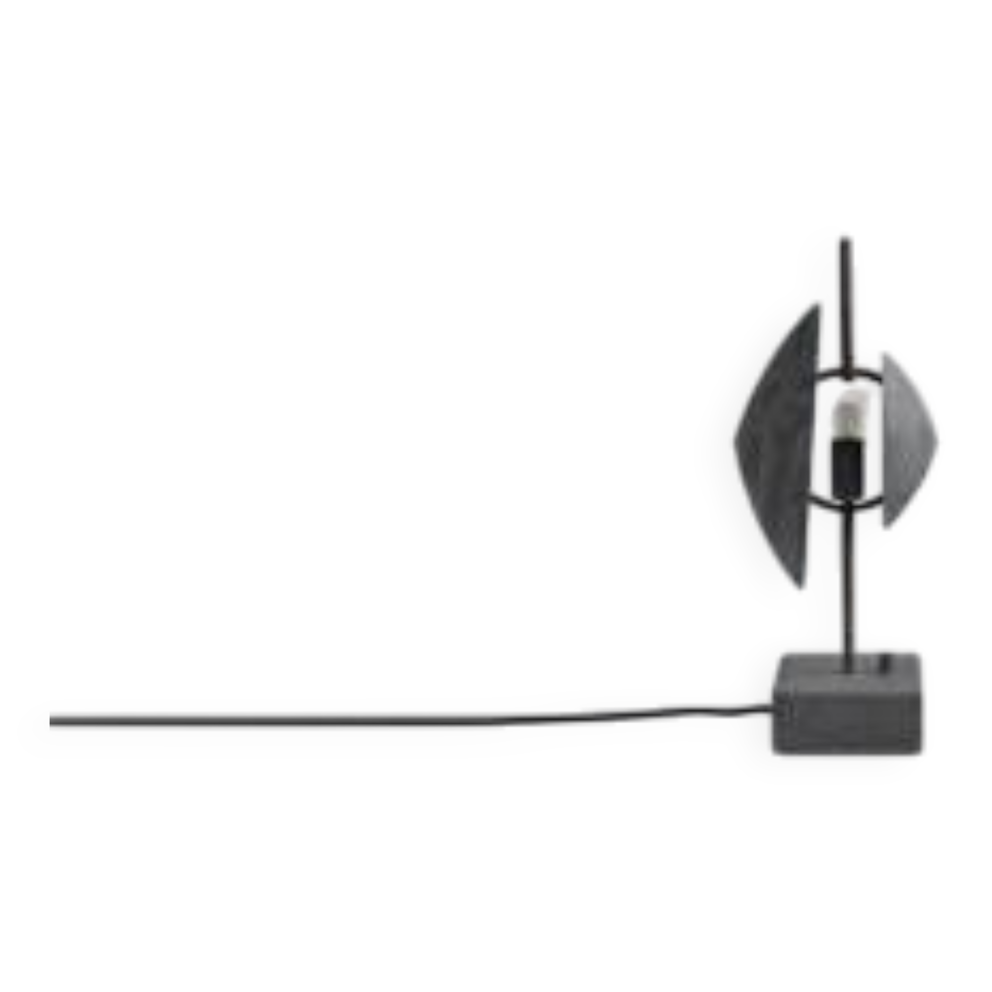 Oxidized metal table lamp, contemporary work.