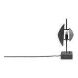 Oxidized metal table lamp, contemporary work.