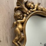 Angel wood mirror