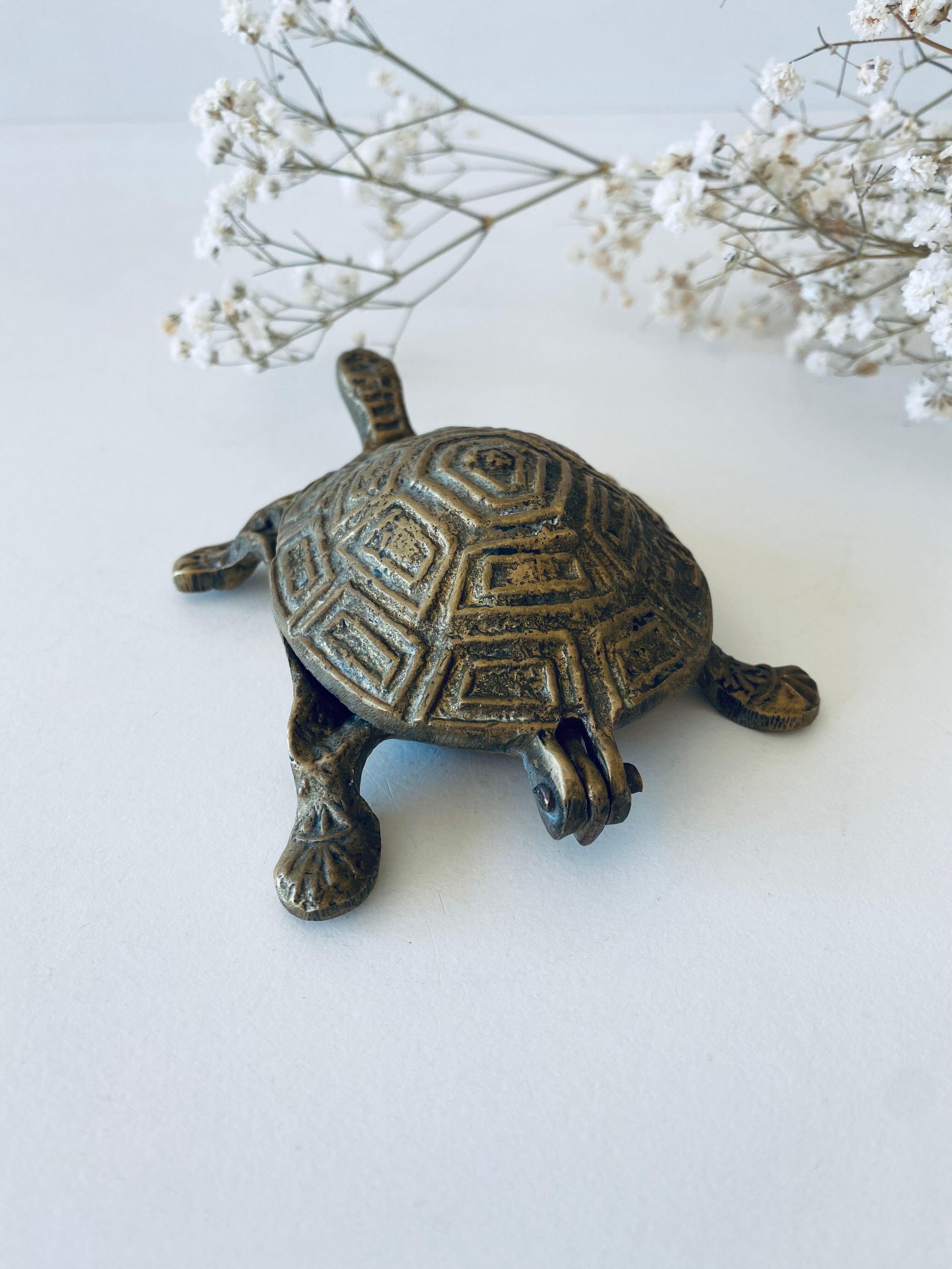 Brass turtle ashtray