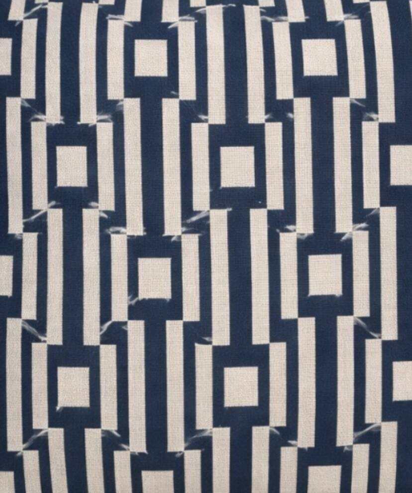 Cushion with Blue and White Patterns, Publisher's Fabric