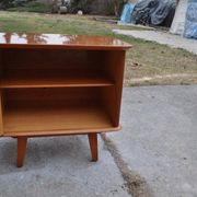 Pair of mid-century brown lacquered wooden bedside tables – 1950s, Czech Republic