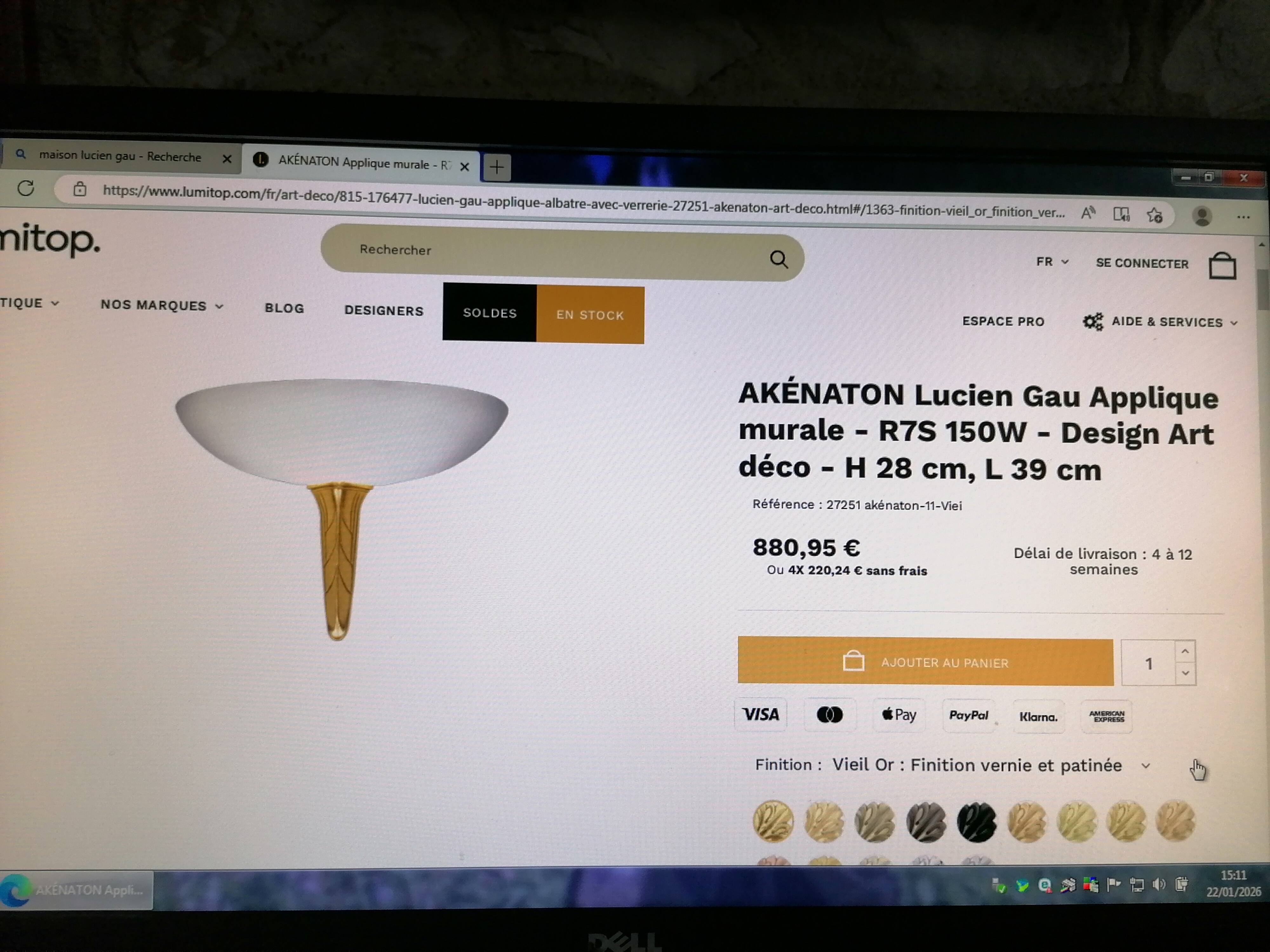 Akenaton wall light by Maison Lucie Gau