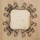 Hand painted gien tile on wrought iron trivet