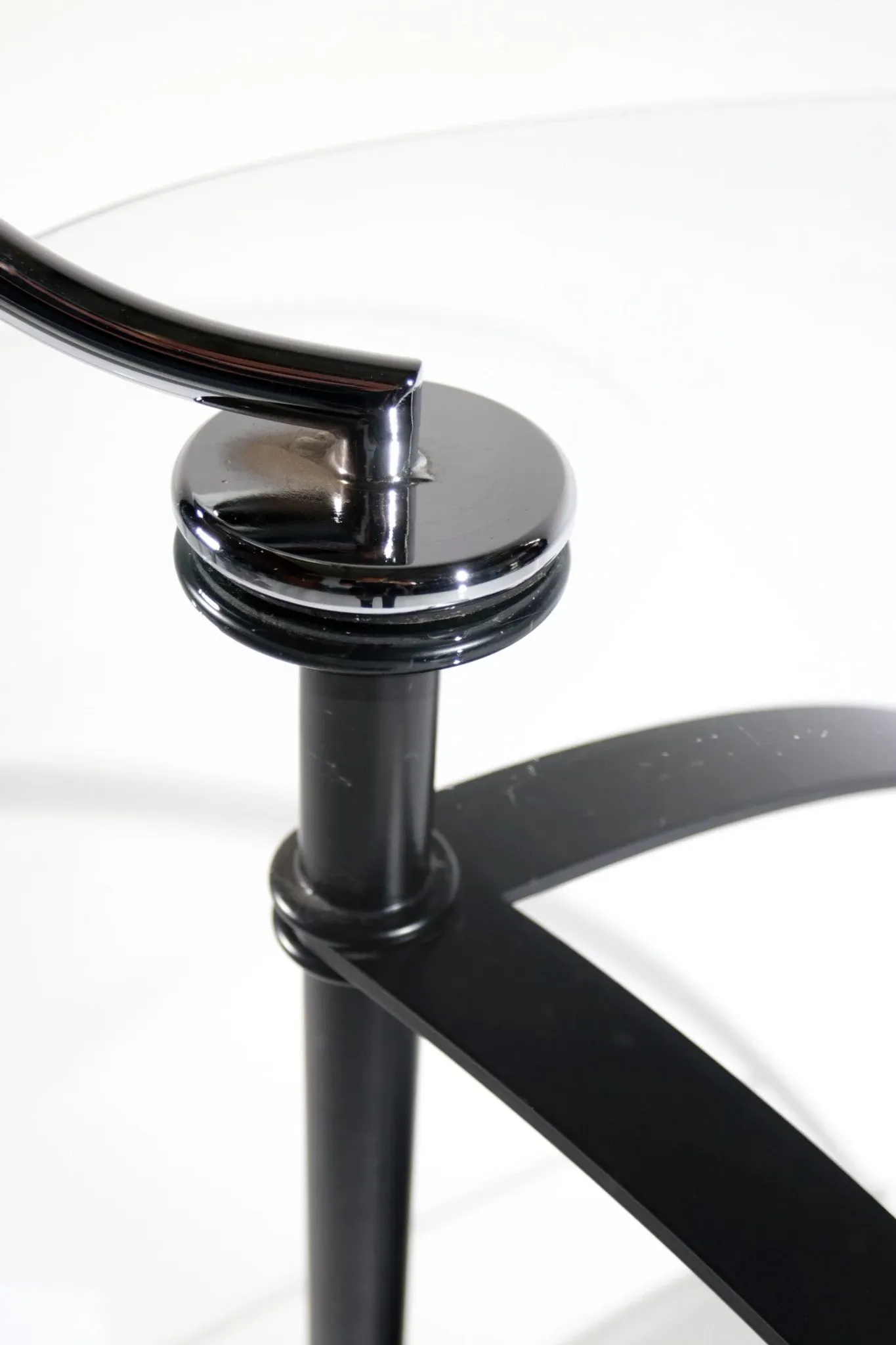 Vintage Bauhaus-style serving trolley with glass top