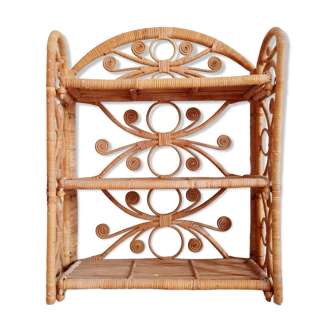 Vintage rattan shelf Peacock