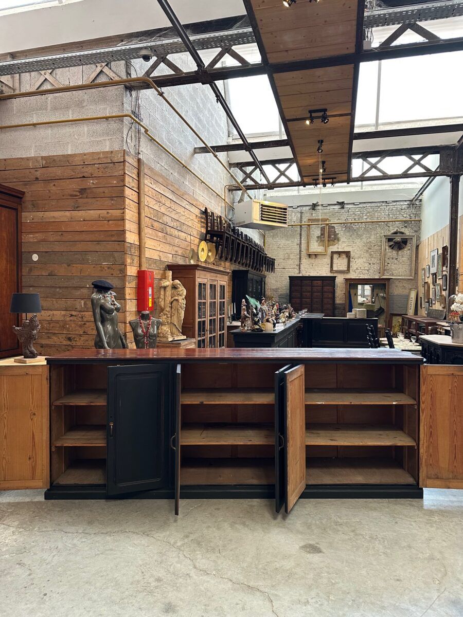 Large patinated workshop furniture