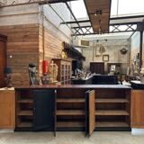 Large patinated workshop furniture