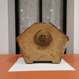 Art Deco clock in pink marble, 30s