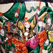 Pair of large ceramic vases from Nanking, China, Asian decor.