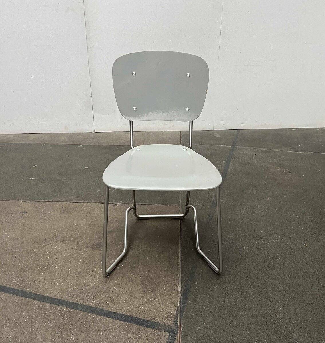 Stackable folding chair in space age style from the mid-century by Armin Wirth for Aluflex, 1960s, set of 3.
