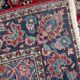 Handmade 1920s Persian Kashan rug 134 x 208 cm - deep ruby & indigo (1C1194)