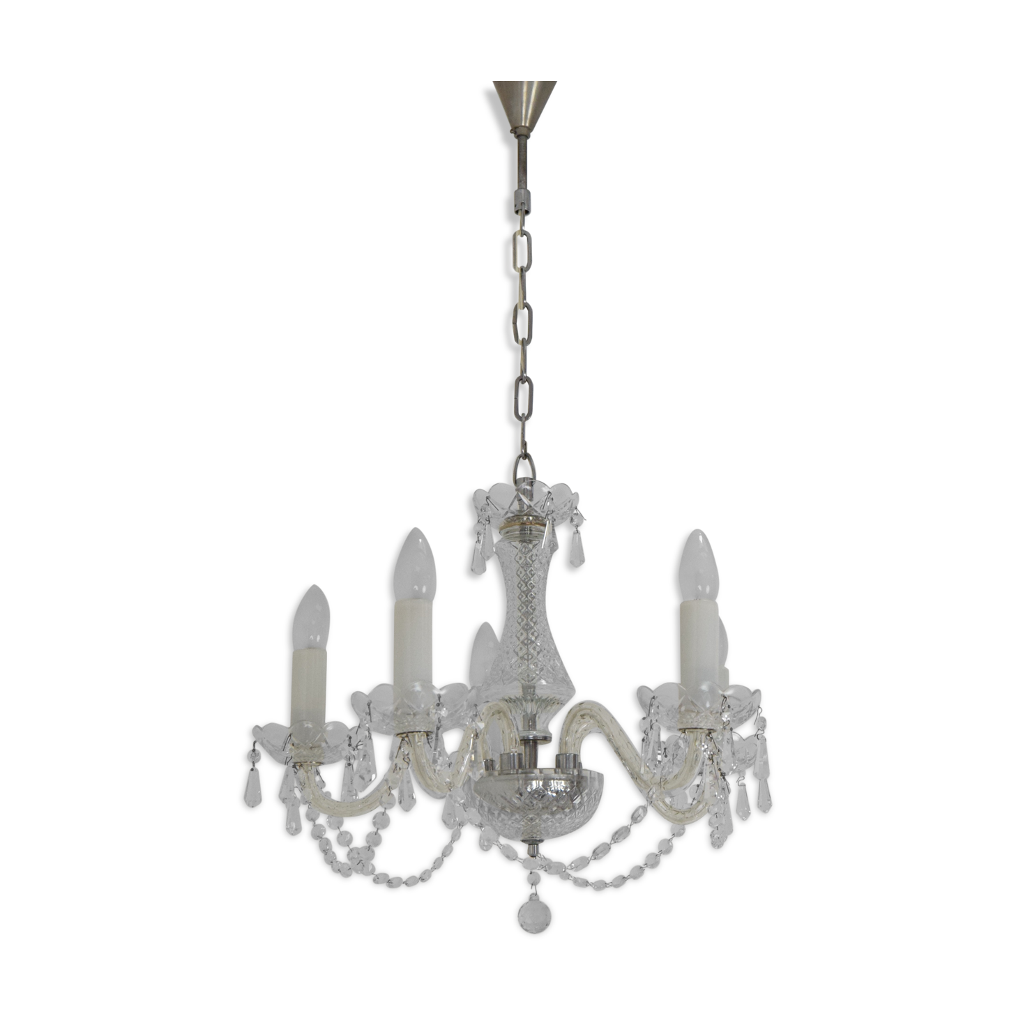 Mid-century Crystal Glass Chandelier by kamenicky Senov,1960's.