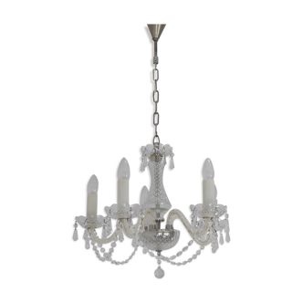 Mid-century Crystal Glass Chandelier by kamenicky Senov,1960's.