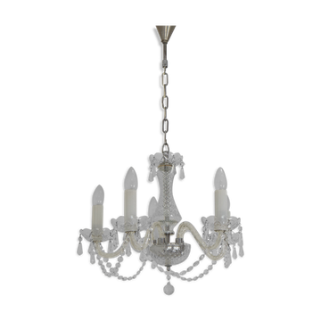 Lustre en verre de cristal du milieu du siècle par kamenicky Senov années 1960.