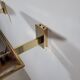 Paire d'appliques vintage en laiton Verre Lumiere