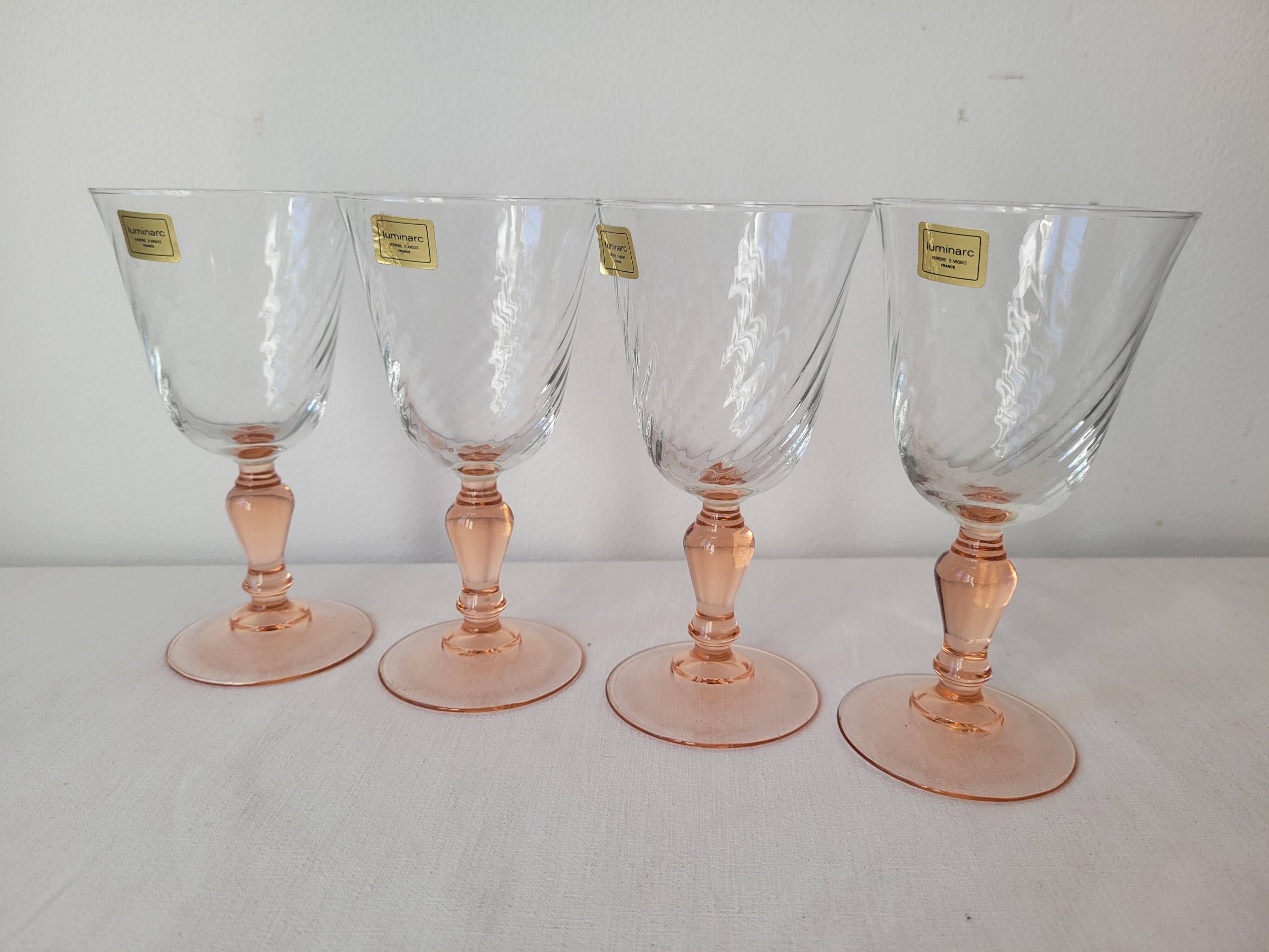 Set of 4 Rosaline Luminarc wine glasses