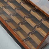Vintage Mid-Century Large Dutch Oak & Glass Shop Counter Cabinet / Vitrine