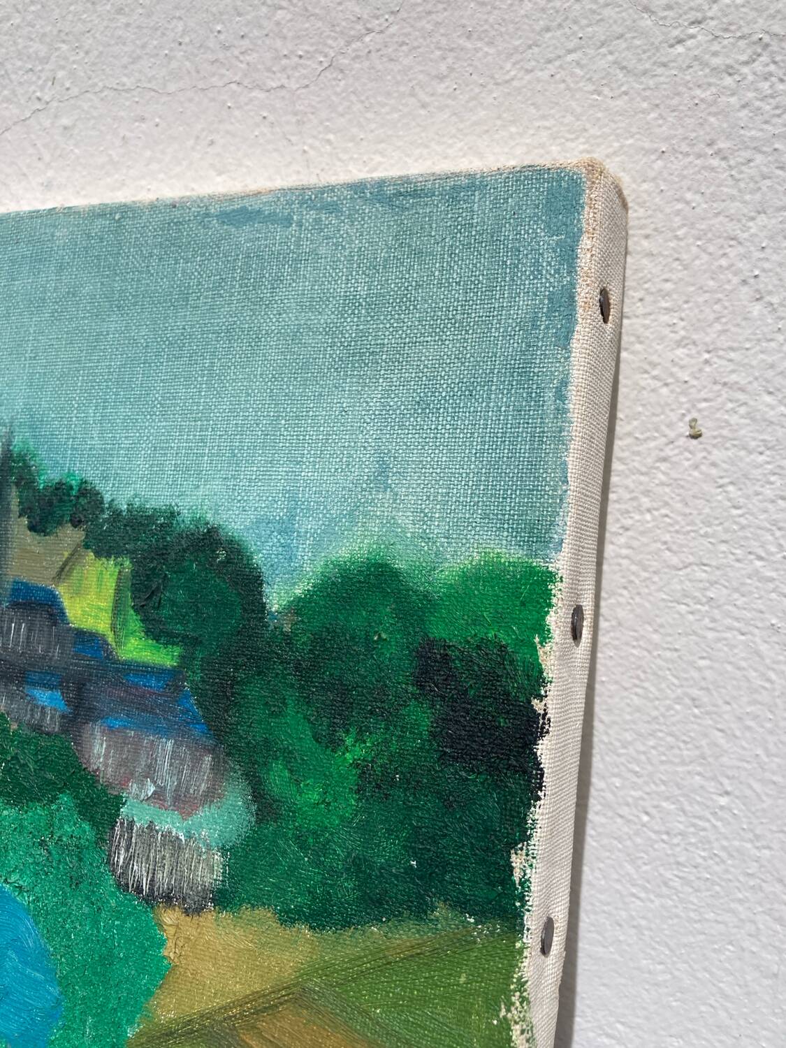Tableau, huile sur toile paysage naïf