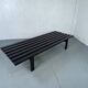 Mid-century modern Japandi black slat bench coffee table by Martin Visser for 't Spectrum, 1960s
