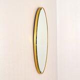 Brass 1960's vintage oval mirror, 36x61cm