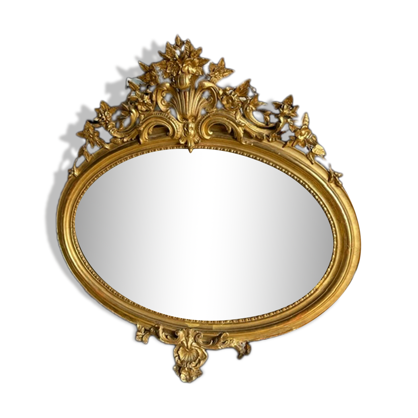 Oval Mirror Louis XV gilded wood