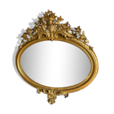 Miroir ovale Louis XV bois doré