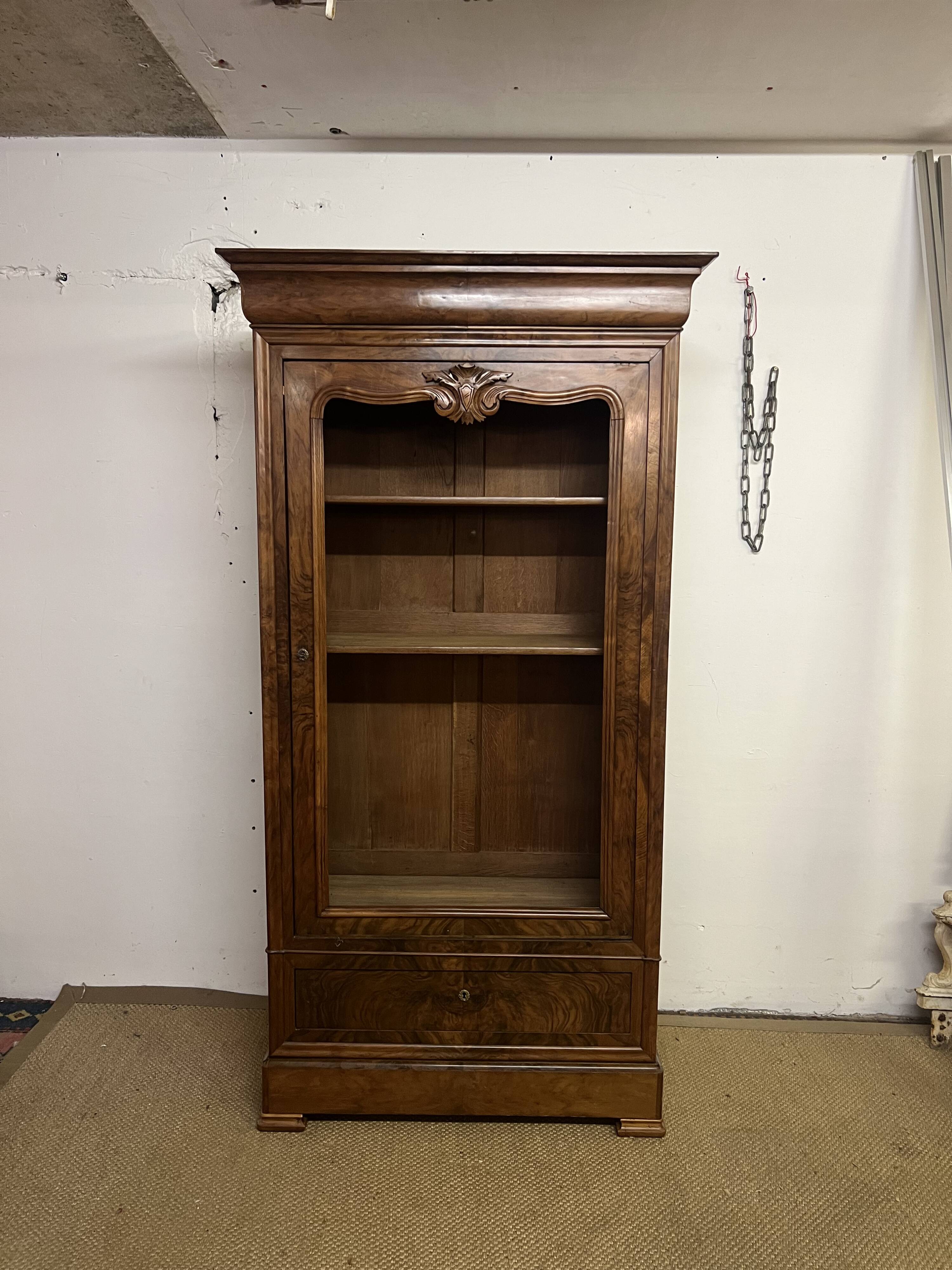 20th-century walnut library