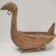 Zoomorphic basket bird, wicker braided vintage
