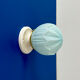 Vintage Art Deco globe wall light in blue opaline.