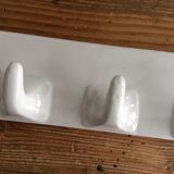 4-hook white ceramic patère