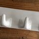 4-hook white ceramic patère