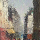 Street scene, oil on canvas, signed 1958
