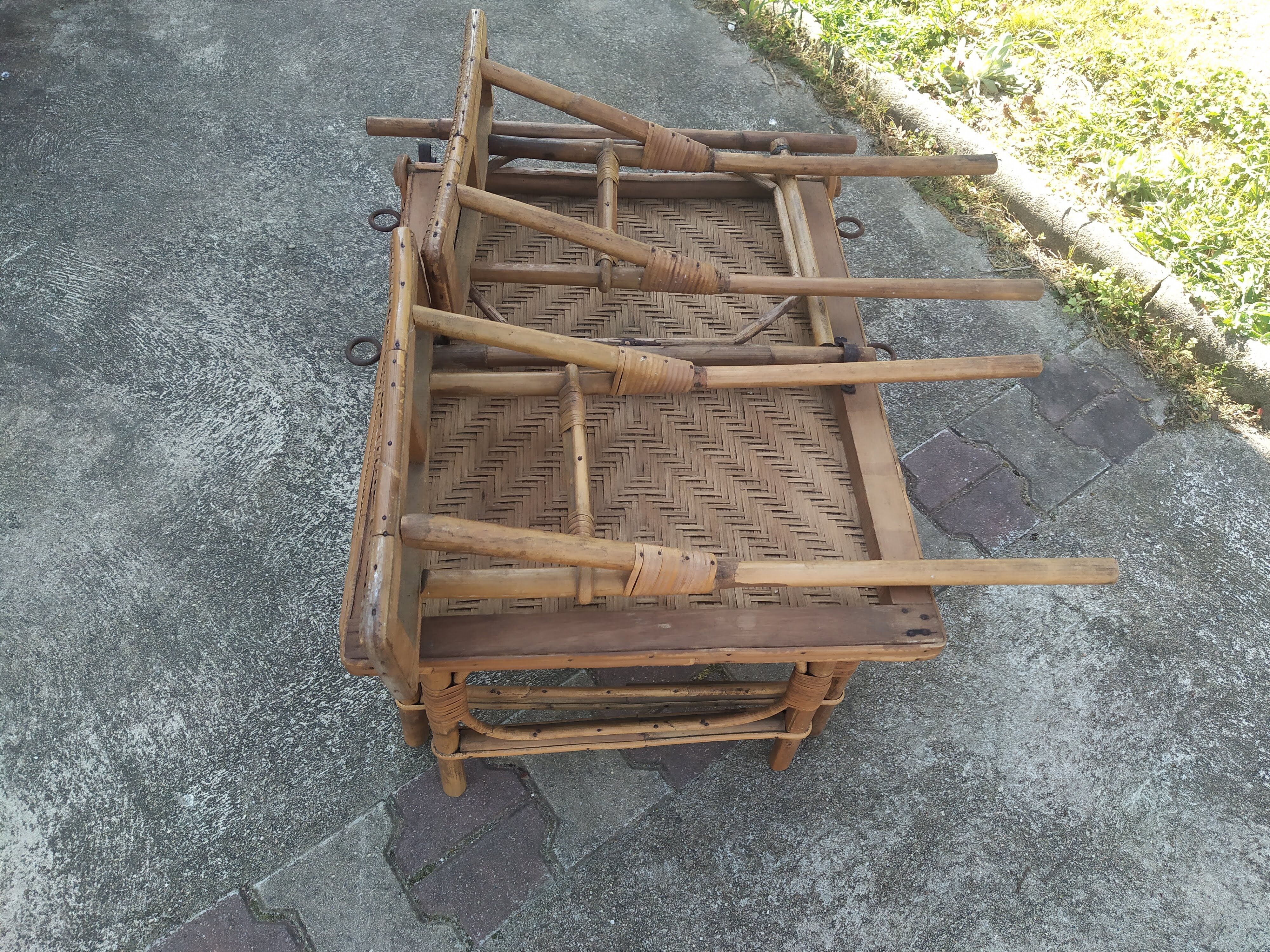 Former rattan and bamboo lounge chair in 1920