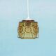 Vintage glass pendant light Vitrika, mid-century amber pendant.