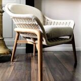 AMPM Natural Irati Armchair, Woven Seat Furniture
