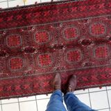 Tapis Baluch afghan ancien fait main, 105 cm x 212 cm (3,4 pi x 6,9 pi), années 1930 - 1C1159