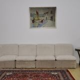 Mid-Century Beige Corduroy Modular Sofa, 1970s