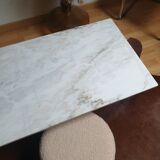 Vintage Carrara marble coffee table