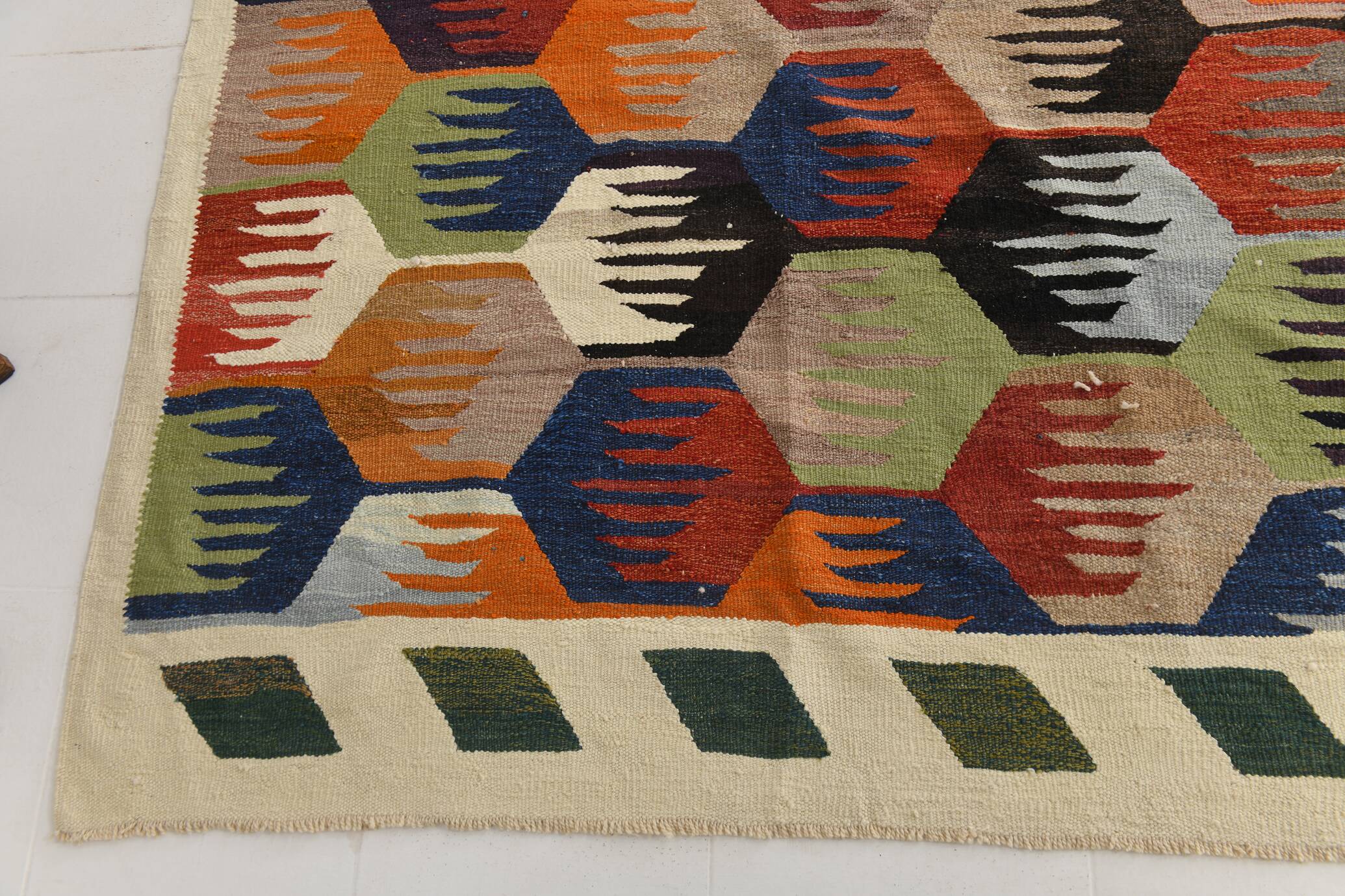 8x12 Kilim Rare Style Multicolor Designer Vintage Kilim Rug, 255x376 Cm