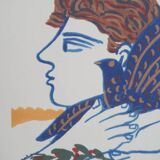 Alekos FASSIANOS: Olympic Games, Athlete with branches and dove, Signed lithograph