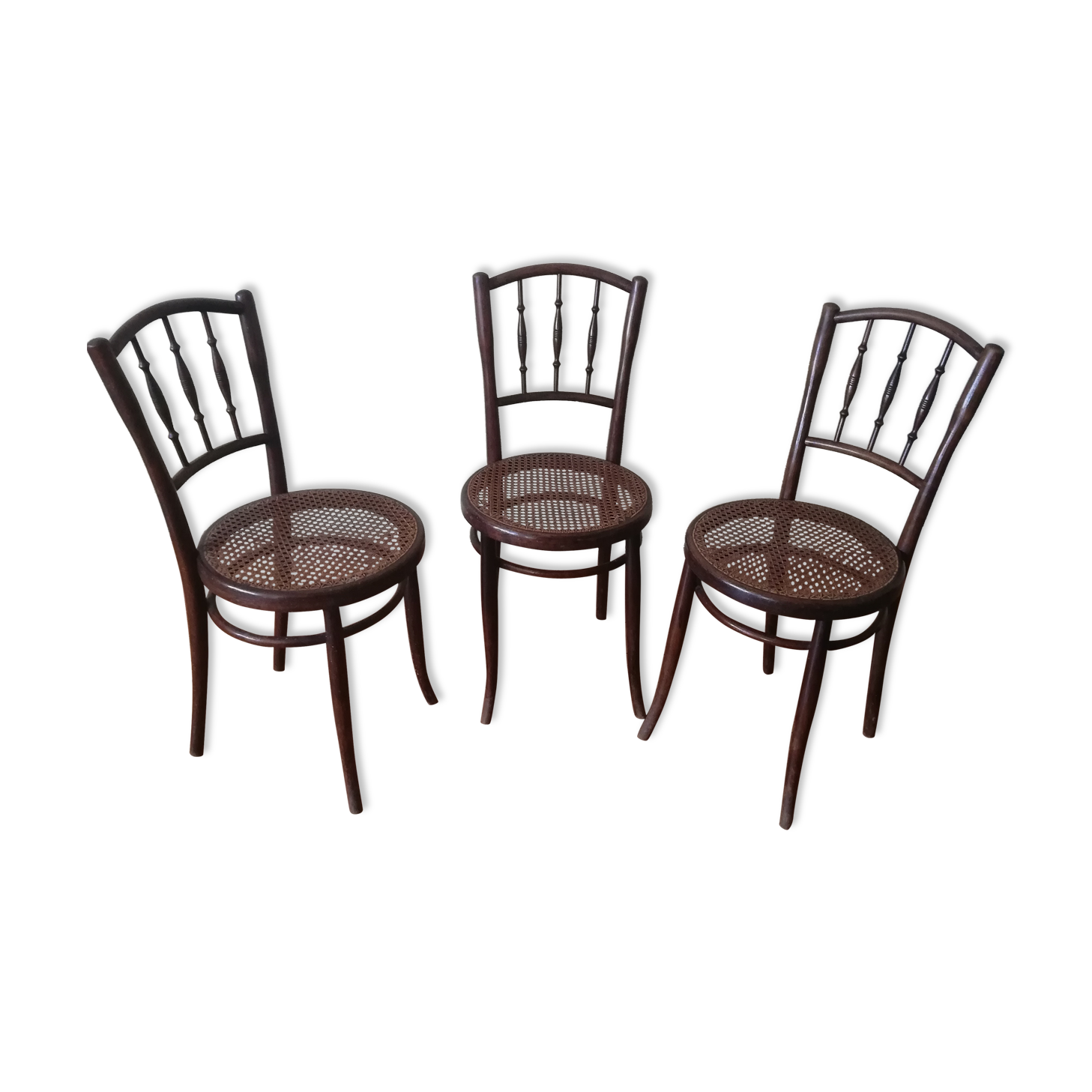 Old curved wooden bistro chairs