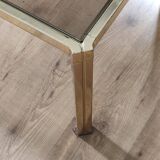 Table basse laiton plateau verre fumé