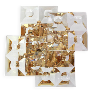 Magnificent crystal wall light by Kinkeldey, Germany, 1970s.
