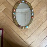 Brass mirror - inlay agathe - 46x33cm