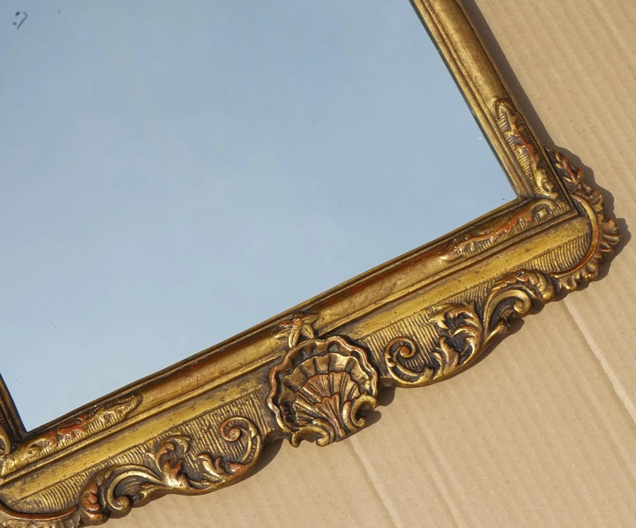 George III Chippendale Style Antique Gilded Wall Mirror