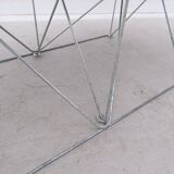 Max Sauze dining table in metal and enameled glass, 1960